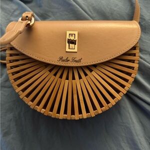 Rouler Truth Geometric Crossbody Bag with Bamboo Accents